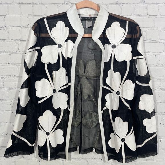 Unique Leather Studio Cover Up Jacket Leather Sheer Medium Fairy Wedding Coat - Picture 1 of 9